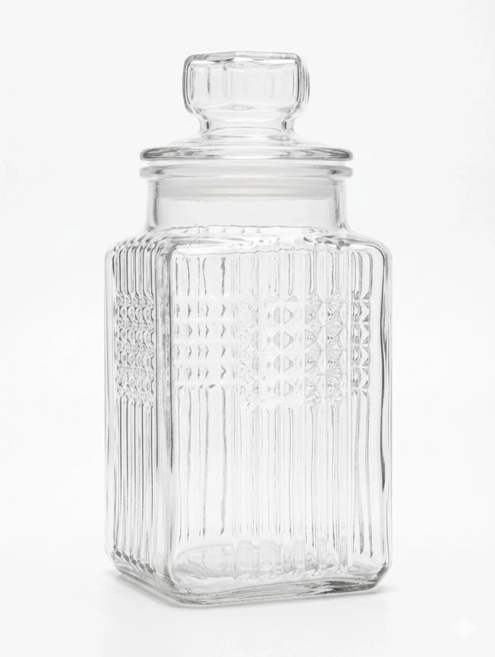 KOSMOS vintage glass kitchen storage jar container canister square vertical